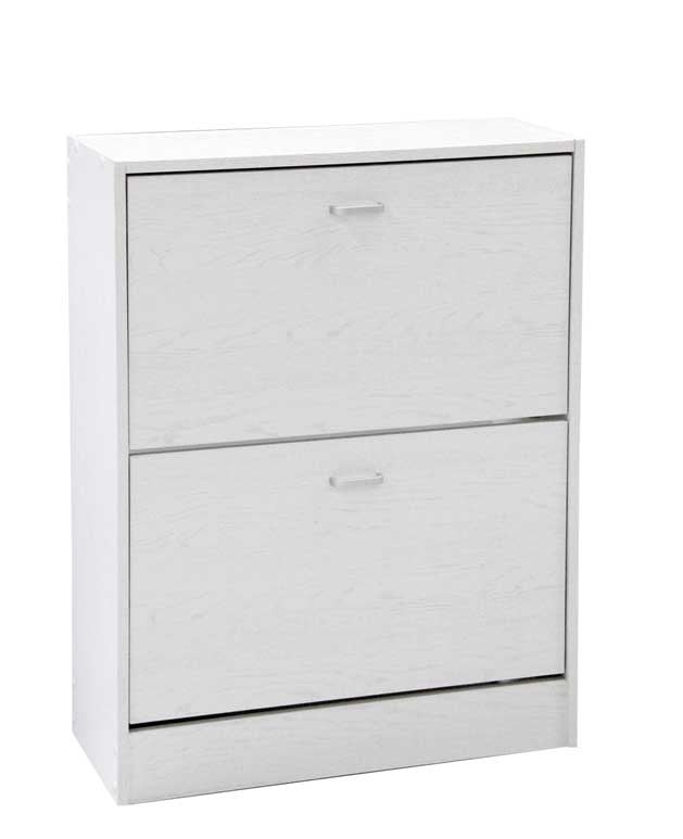 ERMES SCARPIERA 2 ANTE A RIBALTA IN LEGNO 63 X 24 X 81 CM COLORE BIANCO