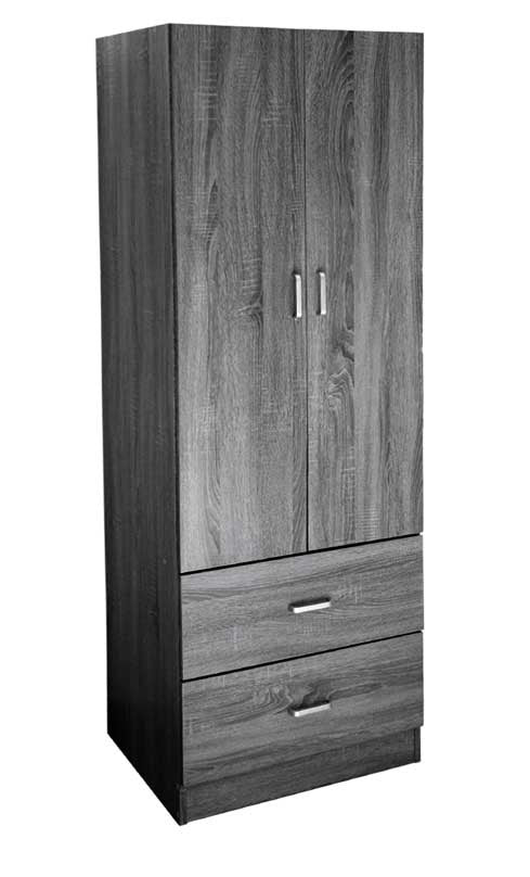 ERMES ARMADIO IN LEGNO CON 2 ANTE E CASSETTI 60 X 22 X 180 CM COLORE WENGÈ