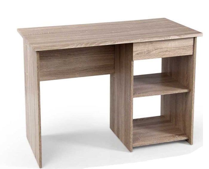 QUARZO SCRIVANIA PER UFFICIO IN LEGNO CON 2 VANI 108X48X75 CM ROVERE SBIANCATO