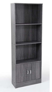 ERMES LIBRERIA IN LEGNO 60 X 24 X 170 CM COLORE WENGÈ CON 2 ANTE