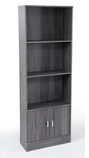 ERMES LIBRERIA IN LEGNO 60 X 24 X 170 CM COLORE WENGÈ CON 2 ANTE