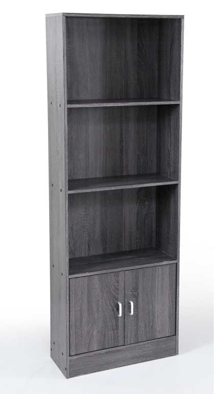 ERMES LIBRERIA IN LEGNO 60 X 24 X 170 CM COLORE WENGÈ CON 2 ANTE
