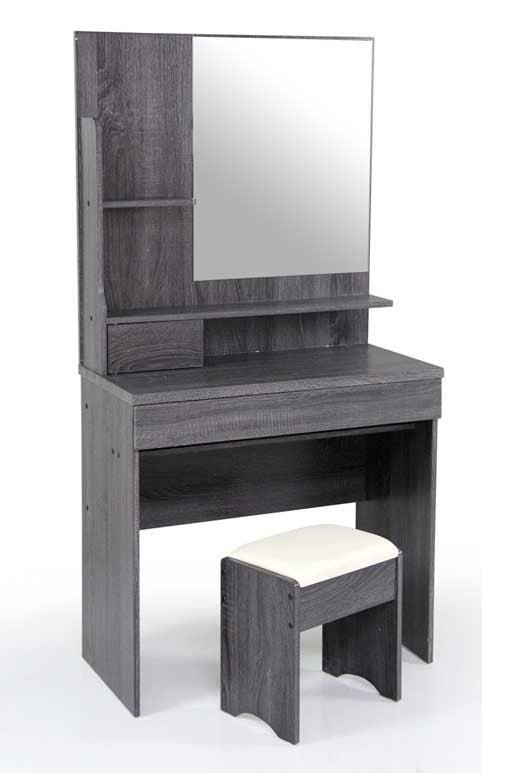 MOBILE TOLETTA CON SPECCHIO SGABELLO CASSETTO E TAVOLO 80X40X155 CM WENGÈ