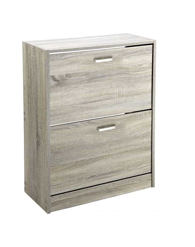 ERMES SCARPIERA 2 ANTE A RIBALTA IN LEGNO 63 X 24 X 81 CM COLORE OLMO