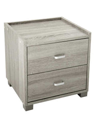 COMODINO ERMES CON 2 CASSETTI IN LEGNO NATURALE COLORE OLMO 43 X 40 X 44 CM