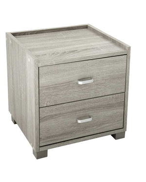 COMODINO ERMES CON 2 CASSETTI IN LEGNO NATURALE COLORE OLMO 43 X 40 X 44 CM