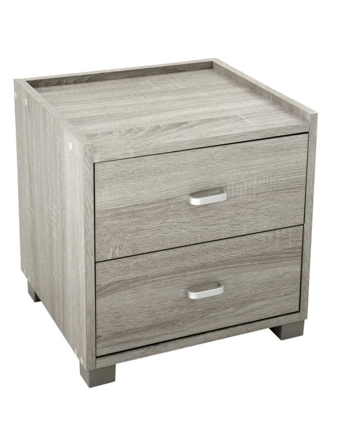 COMODINO ERMES CON 2 CASSETTI IN LEGNO NATURALE COLORE OLMO 43 X 40 X 44 CM