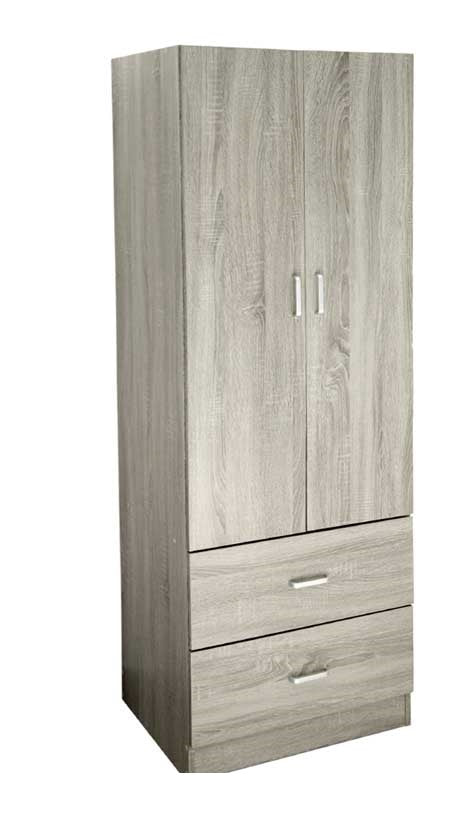 ERMES ARMADIO IN LEGNO CON 2 ANTE E CASSETTI 60 X 42 X 180 CM COLORE OLMO