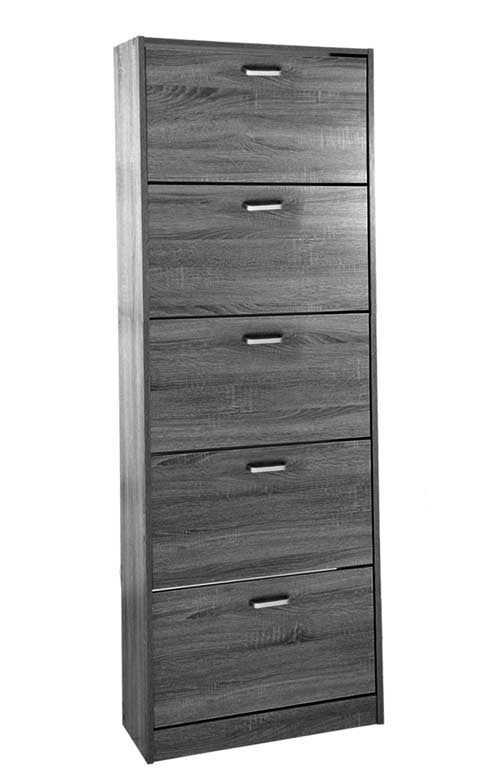 ERMES SCARPIERA 5 ANTE A RIBALTA IN LEGNO 63 X 24 X 180 CM COLORE WENGÈ