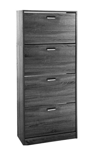 ERMES SCARPIERA 4 ANTE A RIBALTA IN LEGNO 63 X 24 X 150 CM COLORE WENGÈ