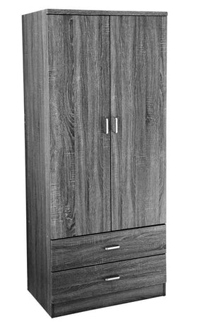 ERMES ARMADIO IN LEGNO CON 2 ANTE E CASSETTI 80 X 52 X 190 CM COLORE WENGÈ