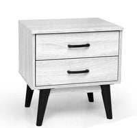 ARES COMODINO 2 CASSETTI IN LEGNO 48 X 38 X 50 CM COLORE BIANCO