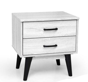 ARES COMODINO 2 CASSETTI IN LEGNO 48 X 38 X 50 CM COLORE BIANCO