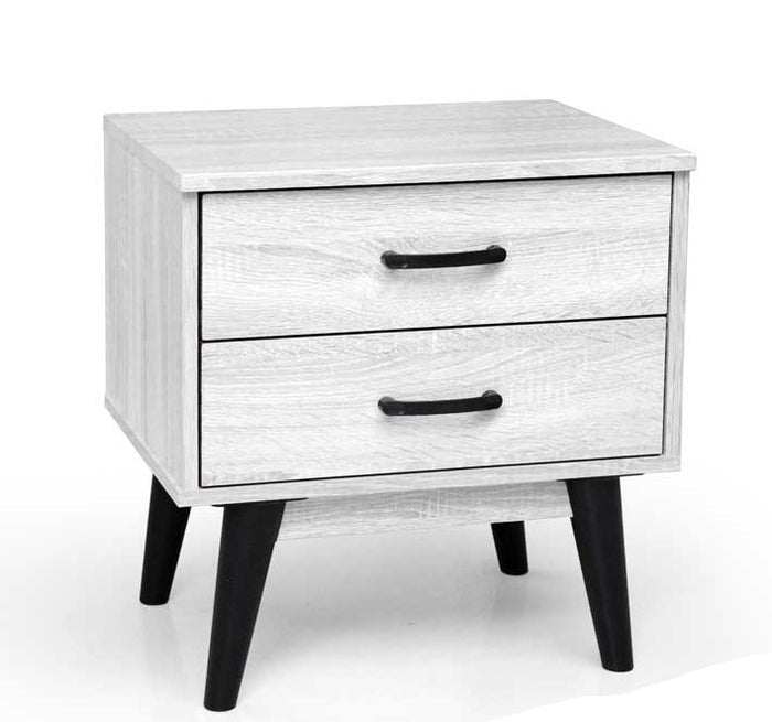 ARES COMODINO 2 CASSETTI IN LEGNO 48 X 38 X 50 CM COLORE BIANCO