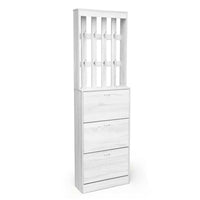 GAIA SCARPIERA A 3 ANTE CON 8 APPENDINI 63 X 26 X 208 CM COLORE BIANCO