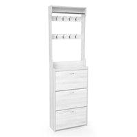 GAIA SCARPIERA A 3 ANTE CON APPENDINO 63 X 22 X 208 CM COLORE BIANCO