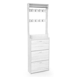 GAIA SCARPIERA A 3 ANTE CON APPENDINO 63 X 22 X 208 CM COLORE BIANCO