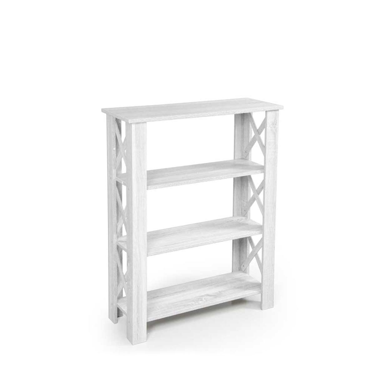 GAIA SCAFFALE IN LEGNO A 4 RIPIANI 80 X 30 X 100 CM COLORE BIANCO