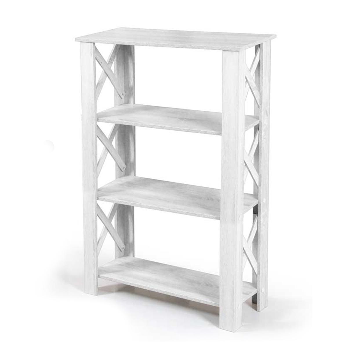 GAIA SCAFFALE IN LEGNO A 4 RIPIANI 60 X 30 X 100 CM COLORE BIANCO