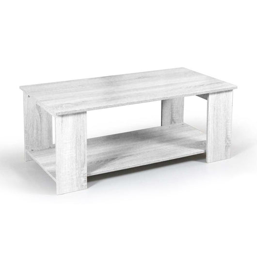 GAIA TAVOLINO DA CAFFÈ CON 2 RIPIANI 100 X 50 X 40 CM IN COLORE BIANCO