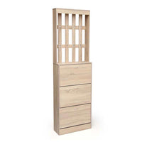 GAIA SCARPIERA A 3 ANTE CON 8 APPENDINI 63 X 26 X 208 CM COLORE ROVERE