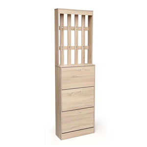 GAIA SCARPIERA A 3 ANTE CON 8 APPENDINI 63 X 26 X 208 CM COLORE ROVERE