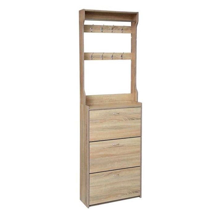 GAIA SCARPIERA A 3 ANTE CON APPENDINO 63 X 22 X 208 CM COLORE ROVERE
