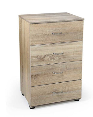 GAIA CASSETTIERA A 4 CASSETTI 50 X 40 X 83 CM IN COLORE ROVERE