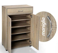 GAIA SCARPIERA CHIUSA A 5 RIPIANI IN LEGNO 63X33XH95 CM COLORE ROVERE