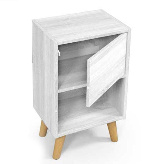 GAIA COMODINO CON CASSETTO E VANO APERTO 40 X 30 X 65 CM IN COLORE BIANCO