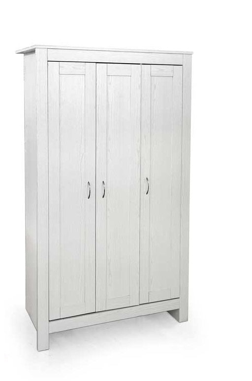 ARMADIO IN LEGNO TRUCIOLARE CON RIPIANI INTERNI E 3 ANTE 109X52X180 CM BIANCO