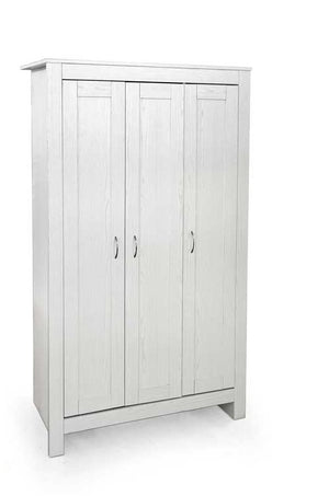 ARMADIO IN LEGNO TRUCIOLARE CON RIPIANI INTERNI E 3 ANTE 109X52X180 CM BIANCO