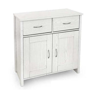 MOBILE DA ARREDO CON 2 CASSETTI E 2 ANTE 79X35X80CM IN COLORE BIANCO