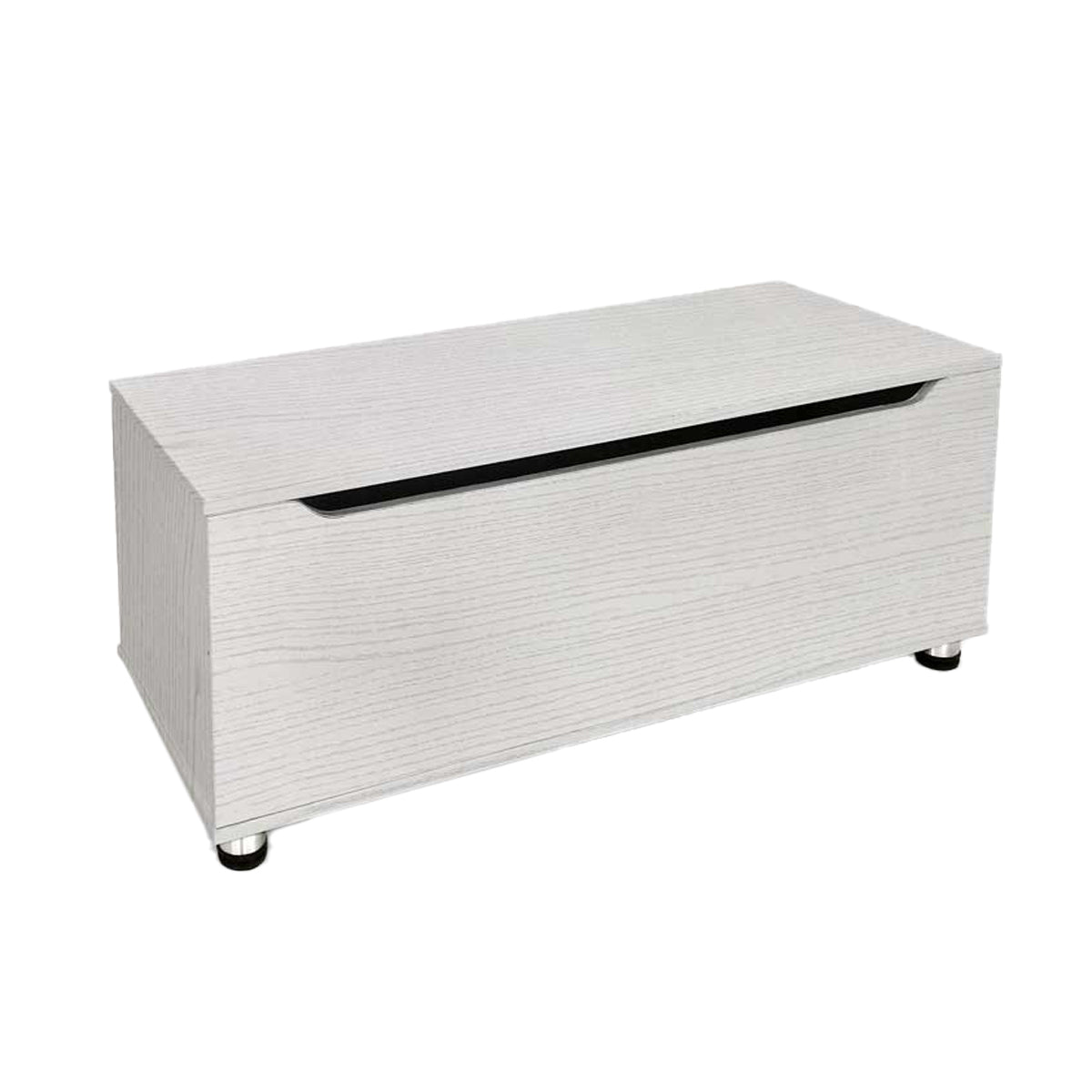 PANCA CONTENITORE REALIZZATA IN LEGNO100X40X35 CM COLORE BIANCO