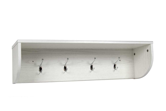 MENSOLA APPENDINO CON 4 GANCI 80X19X20 CM IN COLORE BIANCO