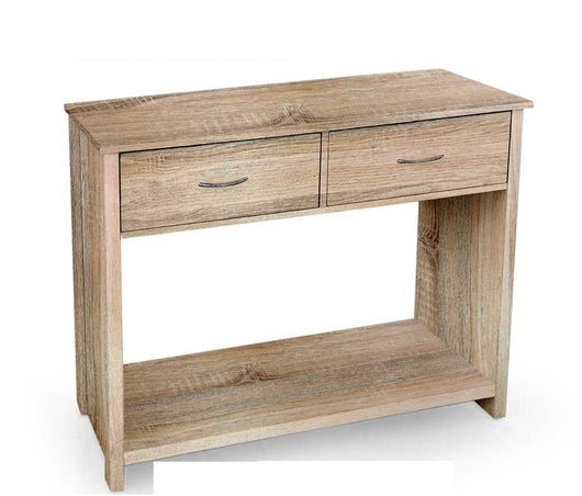 CONSOLLE IN LEGNO CON 2 CASSETTI 95 X 37 X 76 CM COLORE ROVERE