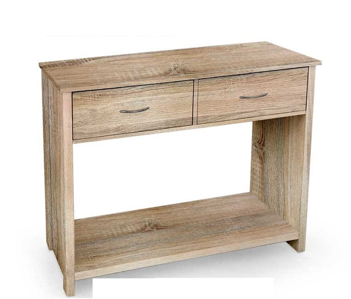 CONSOLLE IN LEGNO CON 2 CASSETTI 95 X 37 X 76 CM COLORE ROVERE