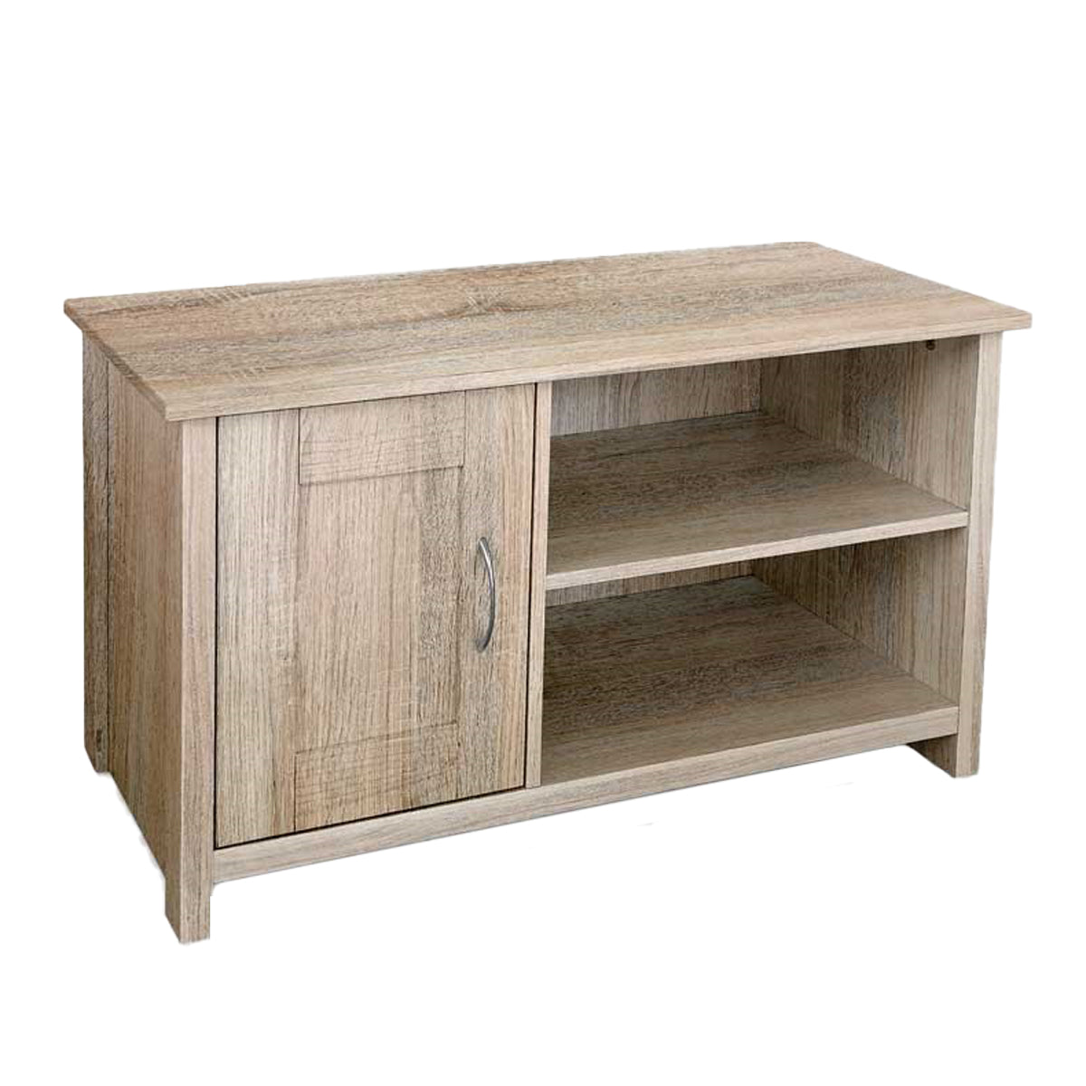 MOBILE BASSO DA ARREDO CON ANTA E 2 VANI APERTI 90X39X50CM COLORE ROVERE