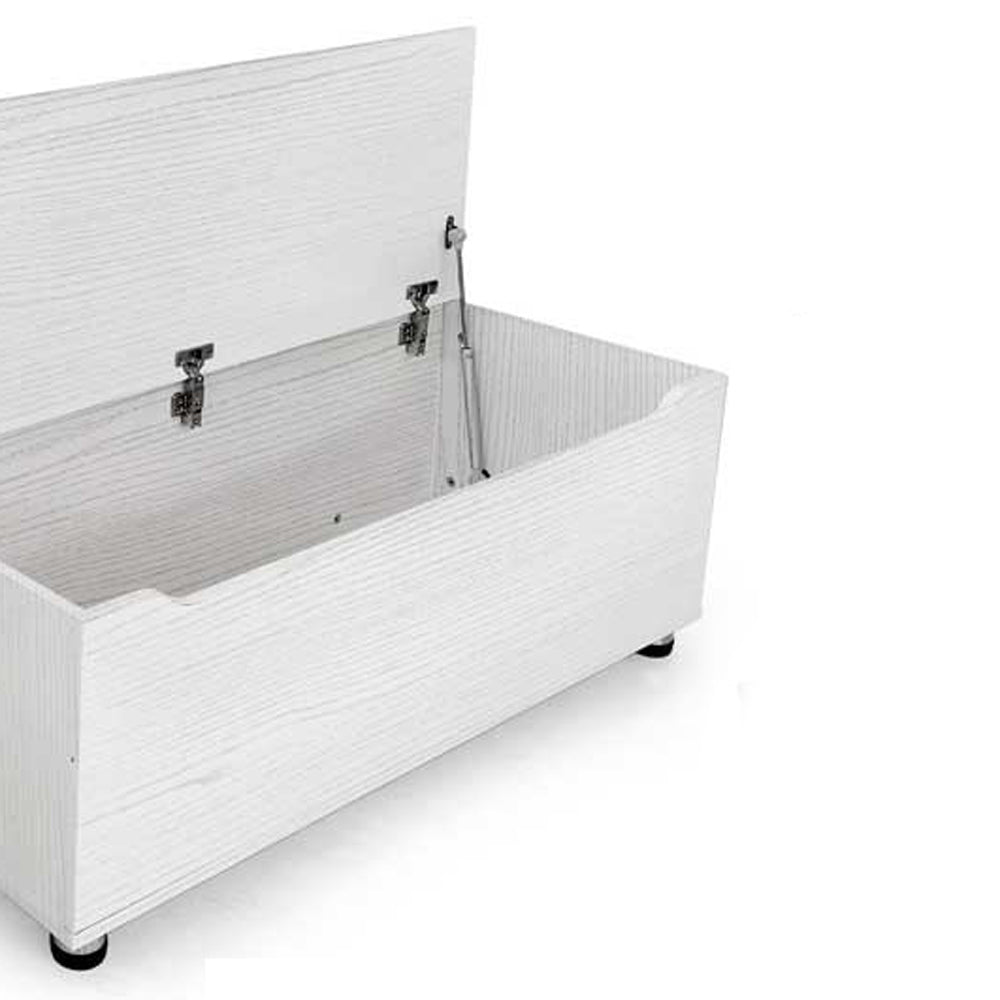 PANCA CONTENITORE REALIZZATA IN LEGNO100X40X35 CM COLORE BIANCO
