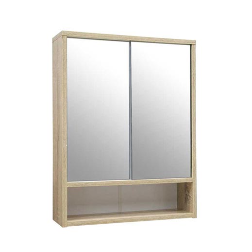 ARMADIETTO PENSILE DA BAGNO CON SPECCHIO IN LEGNO 50X15X65 CM