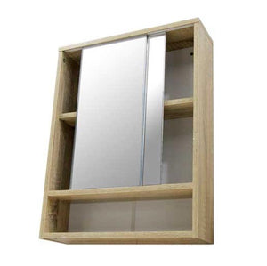 ARMADIETTO PENSILE DA BAGNO CON SPECCHIO IN LEGNO 50X15X65 CM