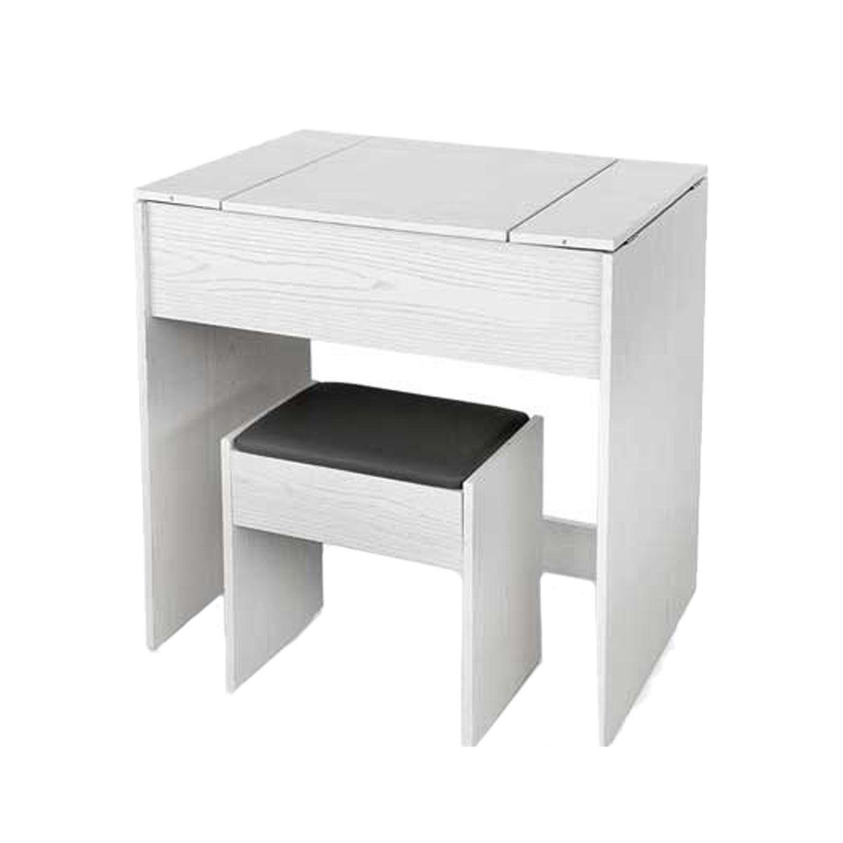 TOELETTA IN LEGNO CON SGABELLO E SPECCHIO 75X45X75 CM COLORE BIANCO