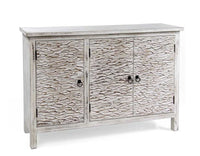 MOBILE A 3 ANTE EFFETTO ANTICATO 120X36XH81CM  IN COLORE BIANCO SPORCO