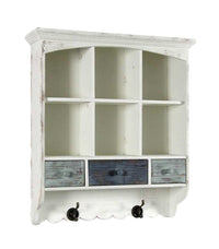 PORTOFINO MOBILETTO ANTICATO CON APPENDINI 54X15X60CM EFFETTIO SHABBY