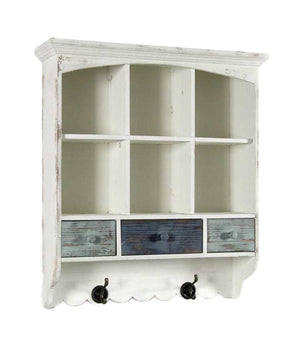 PORTOFINO MOBILETTO ANTICATO CON APPENDINI 54X15X60CM EFFETTIO SHABBY