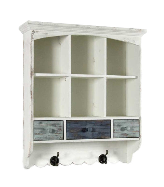 PORTOFINO MOBILETTO ANTICATO CON APPENDINI 54X15X60CM EFFETTIO SHABBY