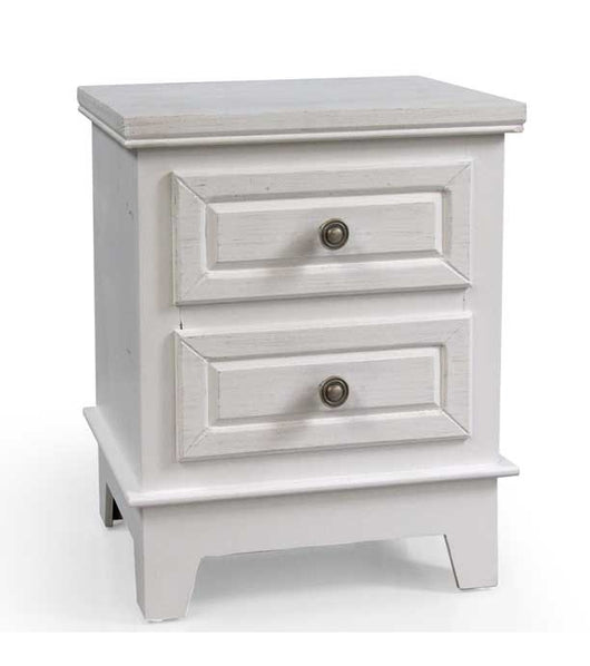 PERLA COMODINO A 2 CASSETTI 40X30X50 CM COLORE BIANCO