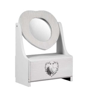 VINCY PORTAGIOIE CON SPECCHIO E CASSETTO 21 X 10 X 30 CM BIANCO