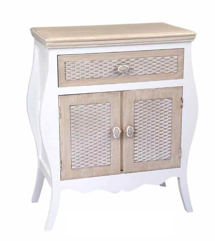 MOBILE CHARM CON CASSETTO E 2 ANTE 65 X 34 X 77 CM COLORE BIANCO E CREMA