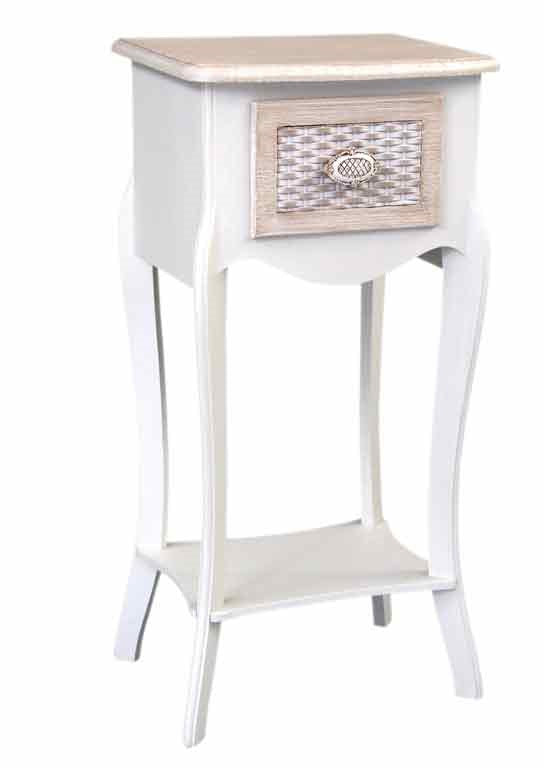 CHARM COMODINO CON RIPIANO E CASSETTO 34 X 28 X 71 CM BICOLOR